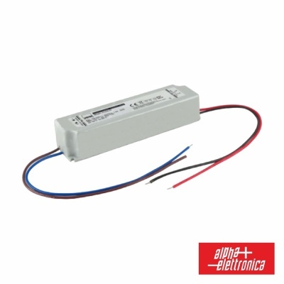 Transformador elétrico branco com fios coloridos e selo alpha elettronica