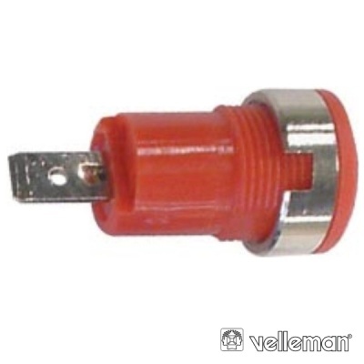 Botão interruptor vermelho com anel metálico
