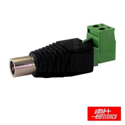 Adaptador conector preto e verde com terminal de parafuso