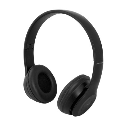 Auriculares circumaurais negros com almofadas acolchoadas