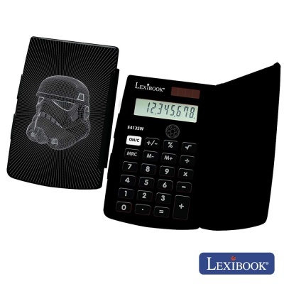Calculadora Lexibook com capa preta e capacete de Stormtrooper