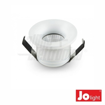 Spot LED embutido branco com presilhas metálicas pretas