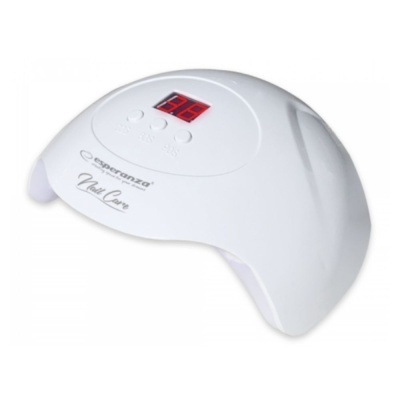 Lâmpada para unhas Esperanza Nail Care branca com visor digital e botões