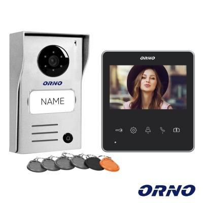 Kit de videofonia ORNO com campainha e visor digital a cores