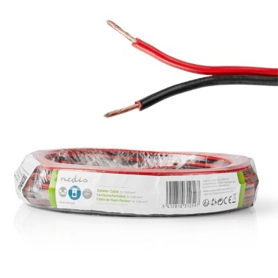 cabo de colunas vermelho e preto com fios desencapados