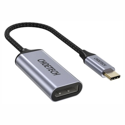 Cabo adaptador USB-C para HDMI cinza metálico CHOETECH com cabo trançado negro