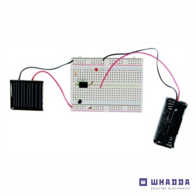 Kit eletrónico com breadboard, célula solar e suporte de pilhas