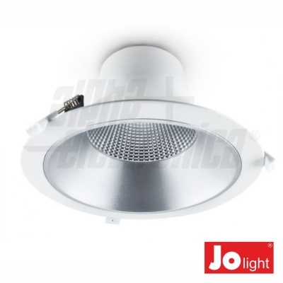 Luz embutida redonda branca com interior prateado da Jo Light