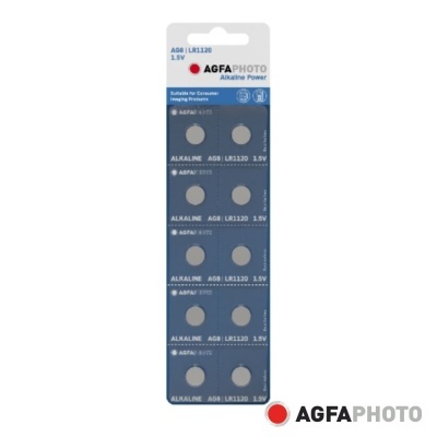 Embalagem com 10 pilhas alcalinas AGFA PHOTO AG8 LR1120 1.5V