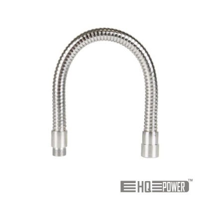 Duto flexível metálico prateado em formato de U