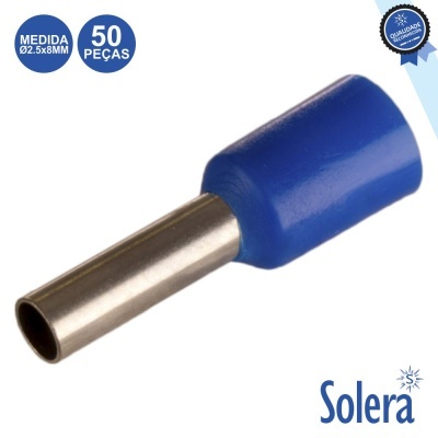 Conector elétrico tubo azul de 50 peças da marca Solera