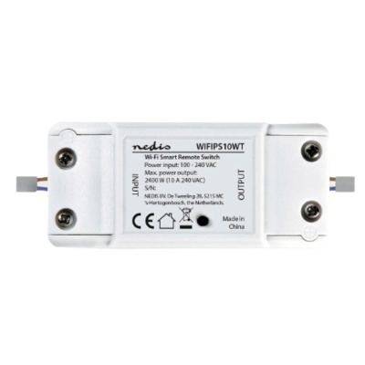 Interruptor remoto Wi-Fi Nedis WIFIP510WT branco com texto e especificações técnicas