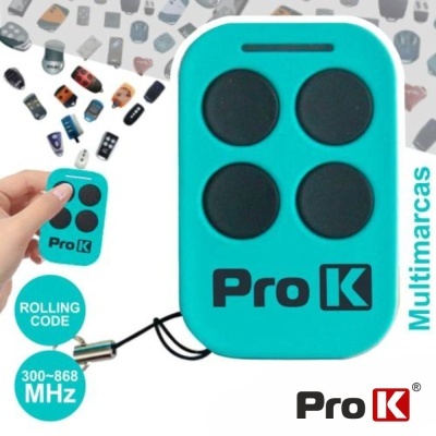 Comando remoto turquesa Pro K com quatro botões pretos