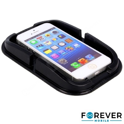 Suporte universal preto para telemóvel com smartphone branco