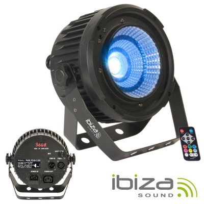 Projetor de luz LED preto Ibiza Sound com controle remoto e luz azul