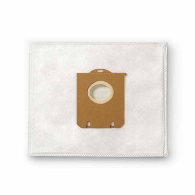 Saco de aspirador branco com suporte de cartão castanho