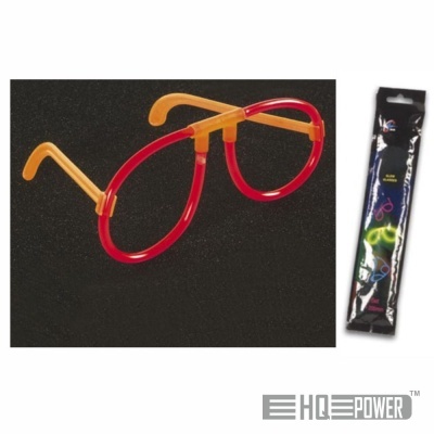 Óculos de luz negra HQ POWER vermelhos e amarelos em embalagem preta