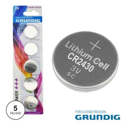 Pack de 5 pilhas de célula de lítio modelo CR2430 Grundig