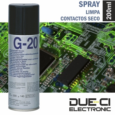 Spray G-20 para limpeza de contactos secos com capacidade 200 ml