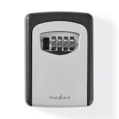 Caixa de segurança Nedis cinza e preta com cadeado de combinação numérica