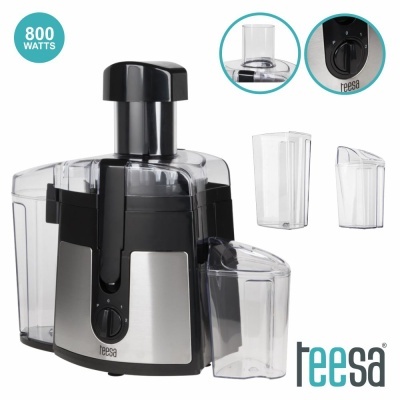 Centrífuga Teesa com recipientes transparentes e botão de controlo