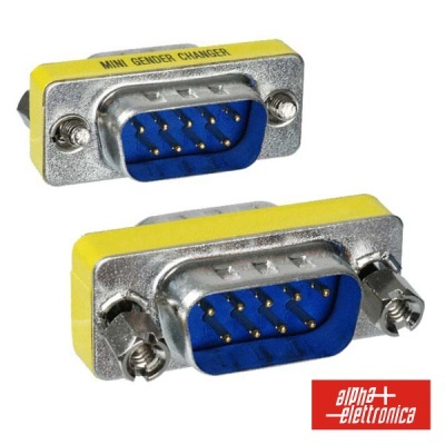 Adaptadores macho VGA amarelos e metálicos com pinos dourados