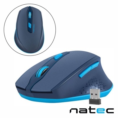 Rato sem fios azul natec com recetor USB