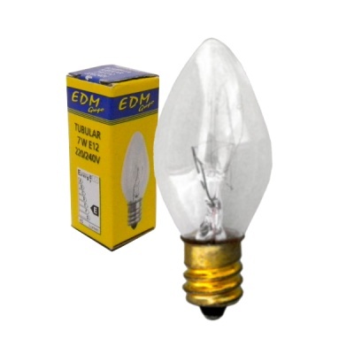 Lâmpada tubular LED transparente com embalagem amarela e azul EDM Group