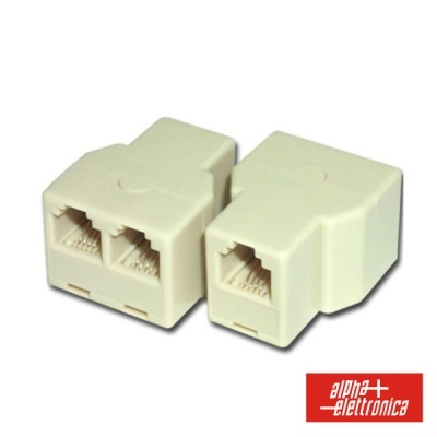 Adaptadores de plástico bege RJ11 com logotipo alfa elettronica