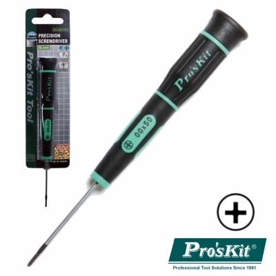 Chave de fendas de precisão Pro'sKit preto e verde embalada