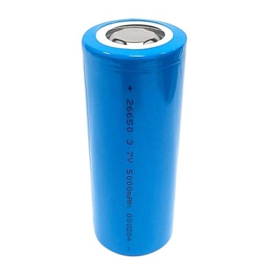 Bateria cilíndrica azul 26650 3.7V 5000mAh isolada