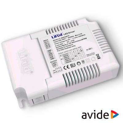 Transformador LED Lifud LS-06050RAWE branco em plástico com etiqueta técnica