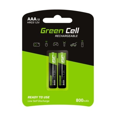 Embalagem de pilhas recarregáveis AAA Green Cell 800mAh