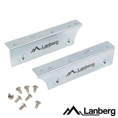Par de suportes metálicos Lanberg prateados com parafusos