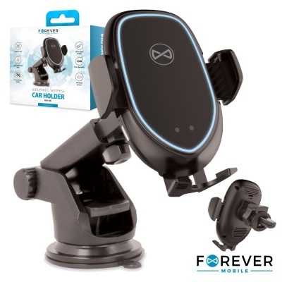 Suporte de carro para telemóvel FOREVER MOBILE preto com azul e embalagem