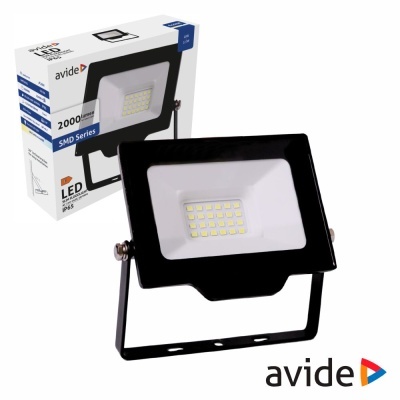 Refletor LED preto avide com embalagem branca