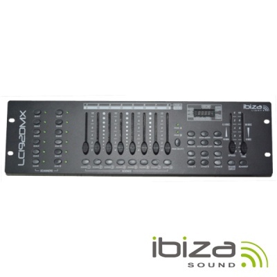 Controlador áudio Ibiza Sound LCP-120DMX com botões e visor digital