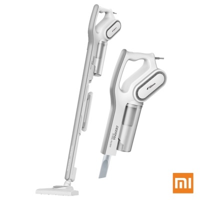 aspirador sem fios branco Xiaomi com duas configurações e texto POWER 21000