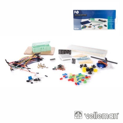 Componentes eletrónicos diversos com caixa azul ELECTRONIC PARTS PACK