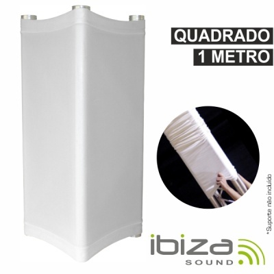 Painel acústico quadrado branco 1 metro Ibiza Sound