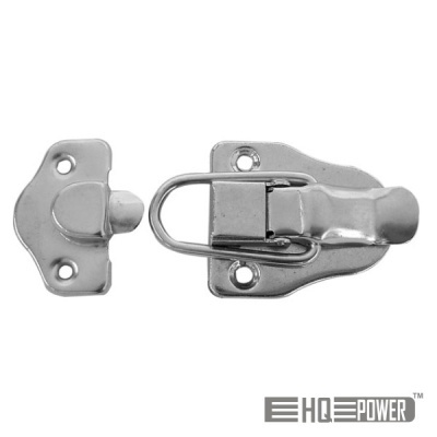 Fecho metálico prateado com duas partes e logótipo HQ POWER™