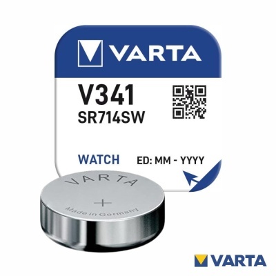 Bateria VARTA V341 SR714SW para relógio com embalagem branca e azul