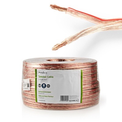 Rolo de cabo de altifalante Nedis Speaker Cable com fios de cobre expostos