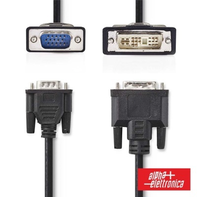 Cabo conversor VGA fêmea para DVI macho com marca alpha elettronica