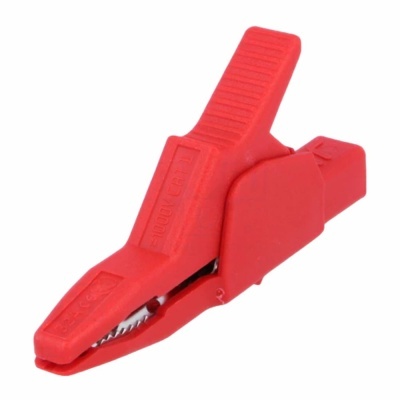 Mola crocodilo vermelha com garra metálica e punho texturizado