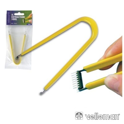 Ferramenta amarela de extração IC com ponta metálica em gancho