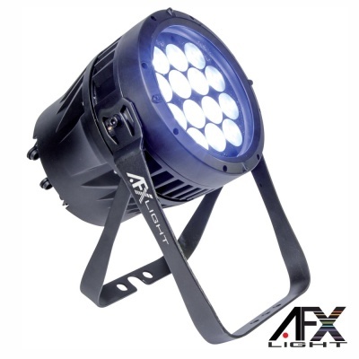 Reflector LED AFX Light preto com 18 LEDs e suporte ajustável.