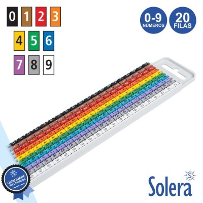 Ábaco branco com 20 fileiras de números coloridos de 0 a 9.