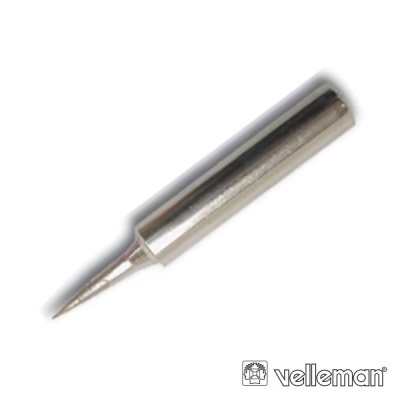 Ponta de ferro de soldar metálica prateada com logótipo velleman