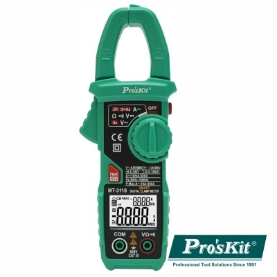Multímetro amperímetro digital verde Pro'sKit MT-3110 com visor digital